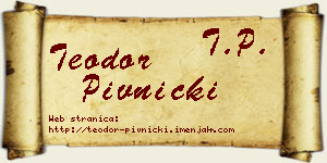 Teodor Pivnički vizit kartica